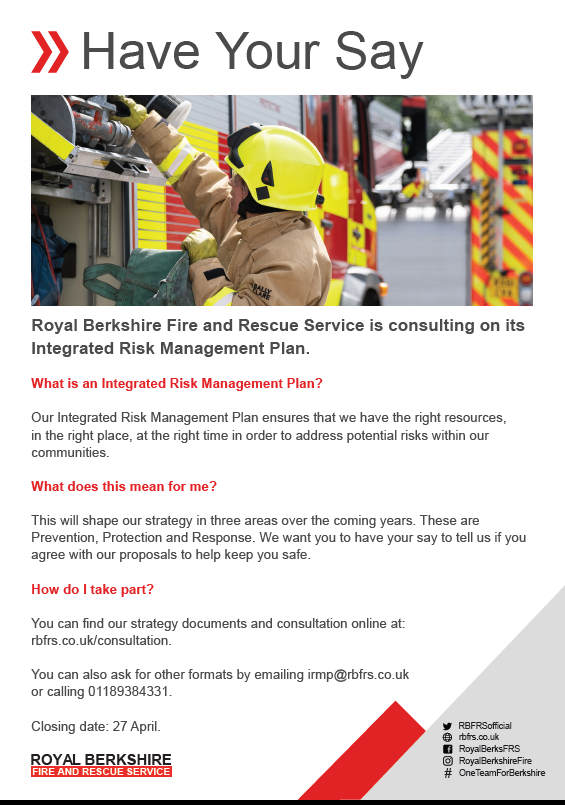 Berkshire Fire &amp; Rescue Services Consultation Poster
