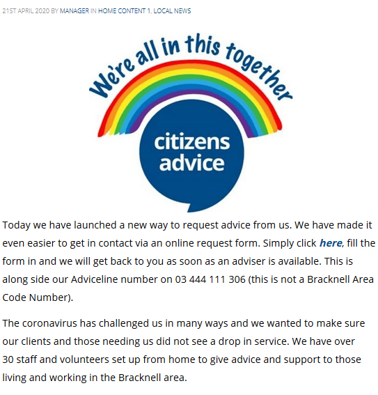 Citizens Advice - New Way to Get Advice